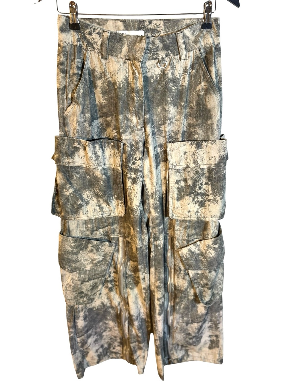 ZARA Gray printed cargo pants in Sz S - Picture 6 of 8